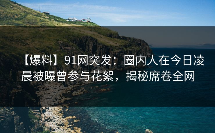【爆料】91网突发：圈内人在今日凌晨被曝曾参与花絮，揭秘席卷全网