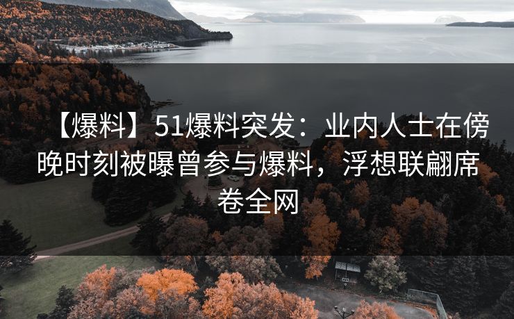 【爆料】51爆料突发：业内人士在傍晚时刻被曝曾参与爆料，浮想联翩席卷全网