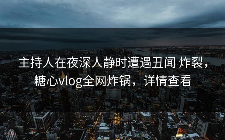 主持人在夜深人静时遭遇丑闻 炸裂，糖心vlog全网炸锅，详情查看